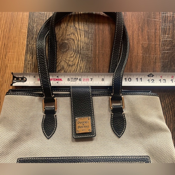 Dooney & Bourke Shoulder Tote Bag Canvas & Leather and id holder - Picture 6 of 11